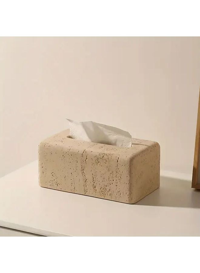 حامل علبة المناديل من الراتنج الأبيض تصميم مربع ديكور سطح الحمام هدية عيد الميلاد وهالوين - Image 2